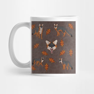 Grey Foxes Brown Mug